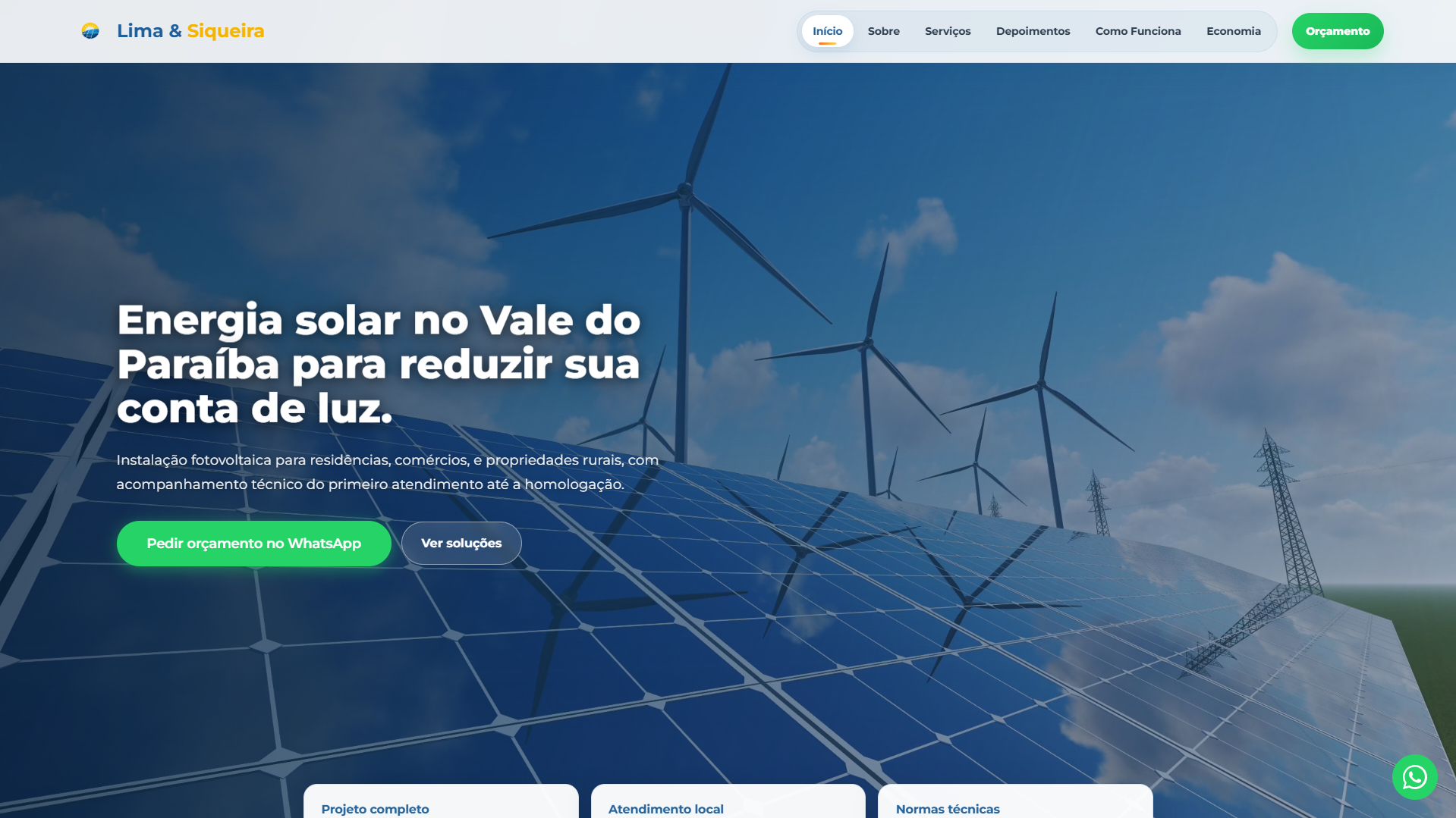 Página de energia solar